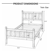 Streamdale Furniture Twin Size Minimalist Platform Bed with Headboard and Footboard