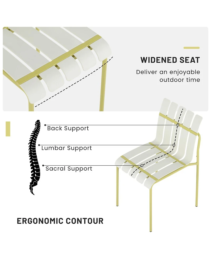 Streamdale Furniture Piece Striped Chair and Folding Table Set - Waterproof Indoor Outdoor Furniture