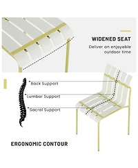 Streamdale Furniture Piece Striped Chair and Folding Table Set - Waterproof Indoor Outdoor Furniture