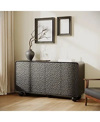 Streamdale Furniture Curved Sideboard Buffet Cabinet with Storage and Tv Console