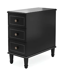 Slickblue Wood Nightstand with 3 Drawers Fully Assembled Side Table