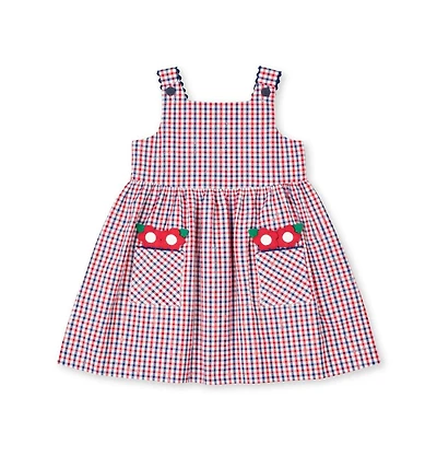 Florence Eiseman Toddler Girls Plaid Seersucker Dress With Flowers