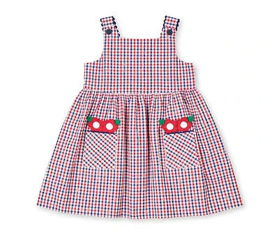 Florence Eiseman Little Girl Plaid Seersucker Dress With Flowers