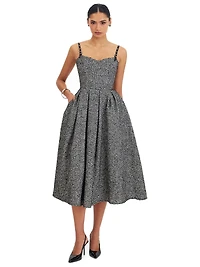 Miss Circle Women's Katalina Tweed Backless Midi Dress