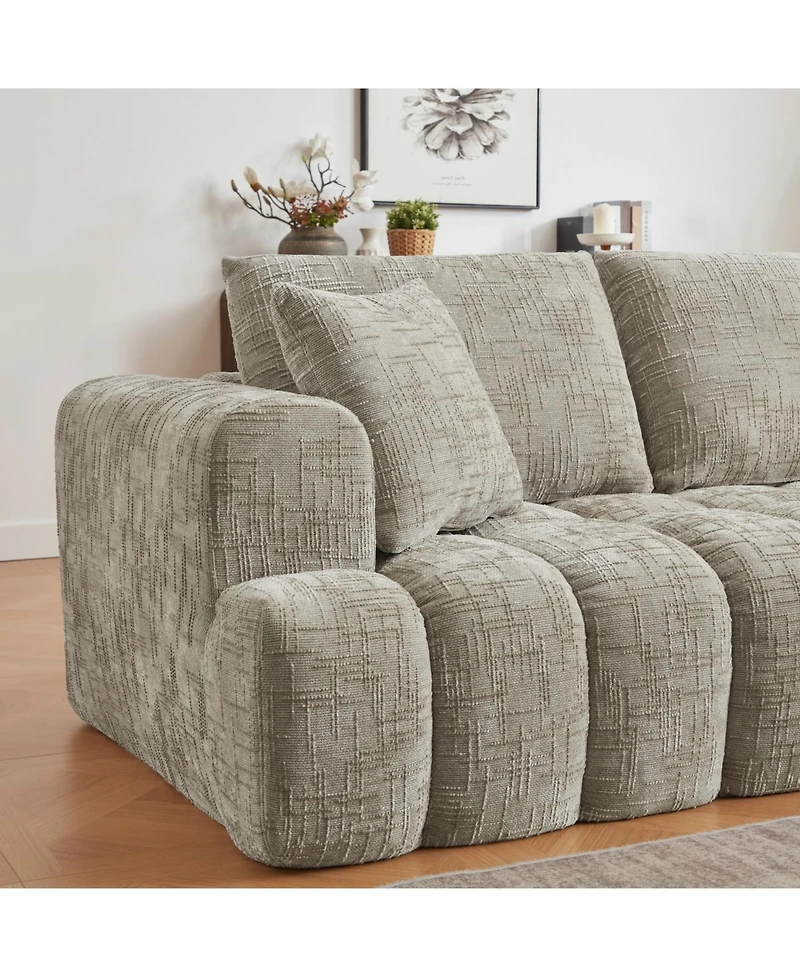 Streamdale Furniture Chenille L-Shape Luxury Sectional Oversized Sofa, Comfy Sleeper Couch