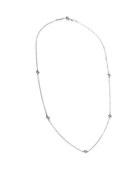 Pre-Owned Tiffany & Co Sterling Silver Diamond Elsa Peretti Diamond By The Yard Necklace