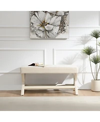 Streamdale Furniture Velvet Double Bench with X-Crossed Legs