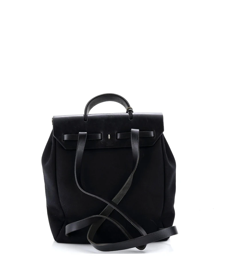 Pre-Owned HERMES Gm Vintage Herbag A Dos Backpack Toile and Leather