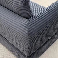 Streamdale Furniture 2-in-1 Folding Convertible Sofa Bed, Modern Corduroy Sleeper Couch with 2 Pillows