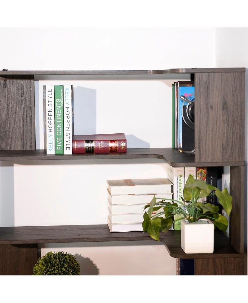 Streamdale Furniture 90cm Freestanding Corner Bookshelf with Anti-Tip Device