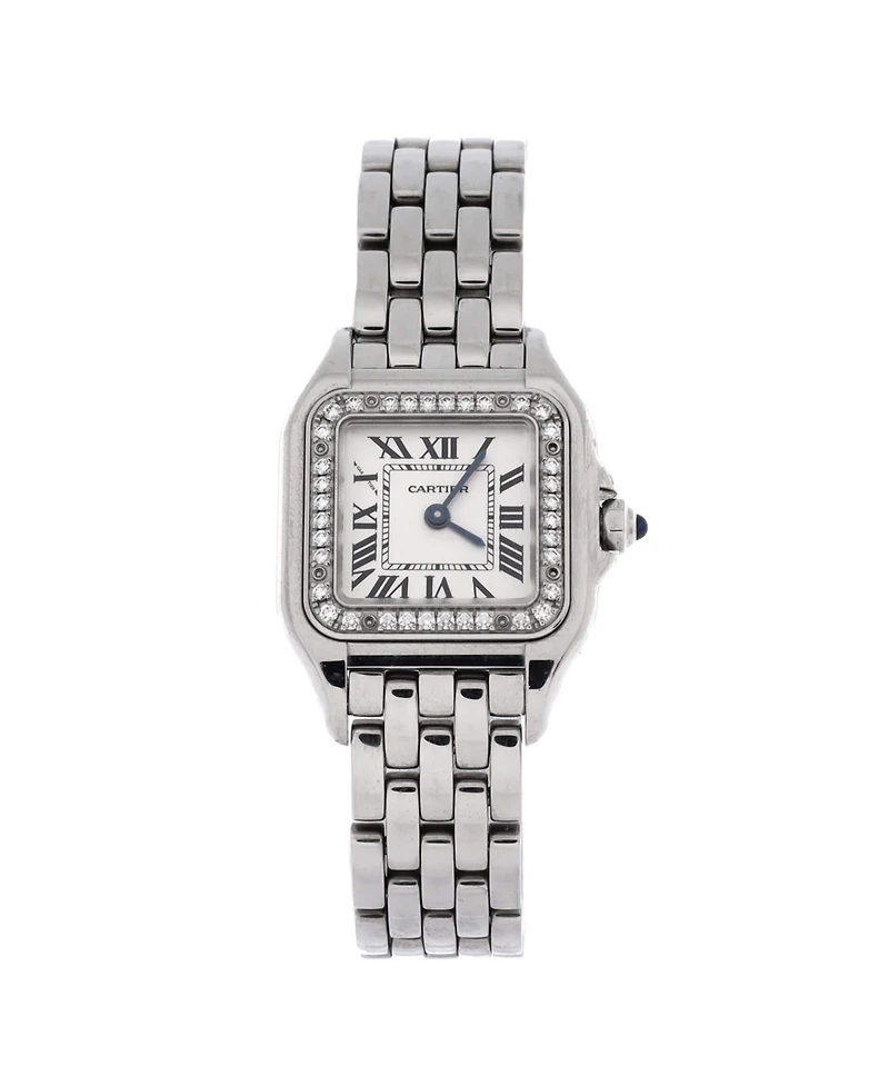 Pre-Owned Cartier Panthere de Cartier Quartz Watch in Stainless Steel with Diamond Bezel 22mm