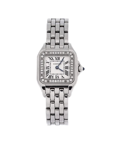 Pre-Owned Cartier Panthere de Cartier Quartz Watch in Stainless Steel with Diamond Bezel 22mm