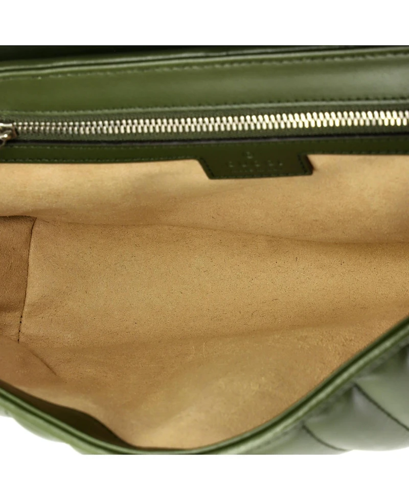 Pre-Owned Gucci Small Gg Marmont Flap Bag Mixed Matelasse Leather