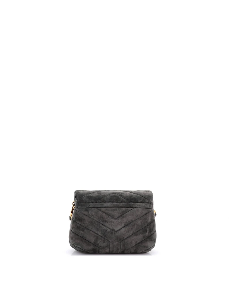 Pre-Owned Saint Laurent Toy Loulou Shoulder Bag Matelasse Chevron Suede