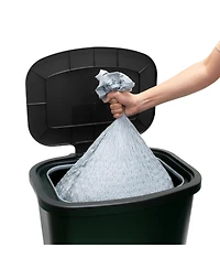 Glad Trash Can with Lid, Stainless Foot Pedal and Garbage Bag Rings, 20 Gal, Black