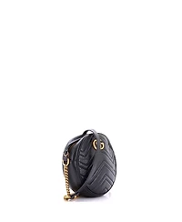 Pre-Owned Gucci Mini Gg Marmont Round Shoulder Bag Matelasse Leather