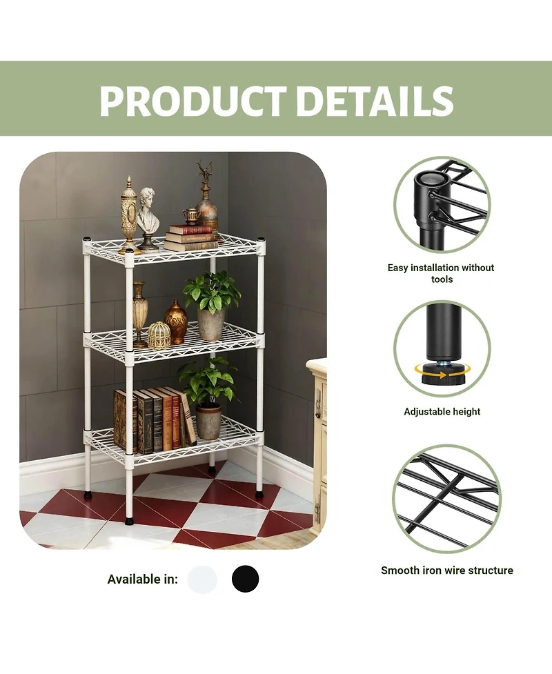 Streamdale Furniture 3-Tier Metal Storage Rack