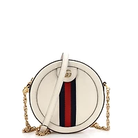 Pre-Owned Gucci Mini Ophidia Round Shoulder Bag Leather