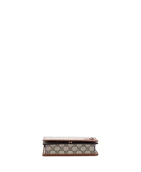 Pre-Owned Gucci Emblem Wallet on Strap Gg Coated Canvas