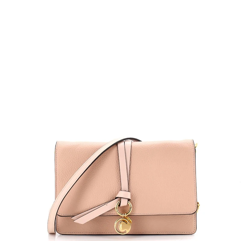Pre-Owned Chloe Alphabet Chain Clutch Bag Leather