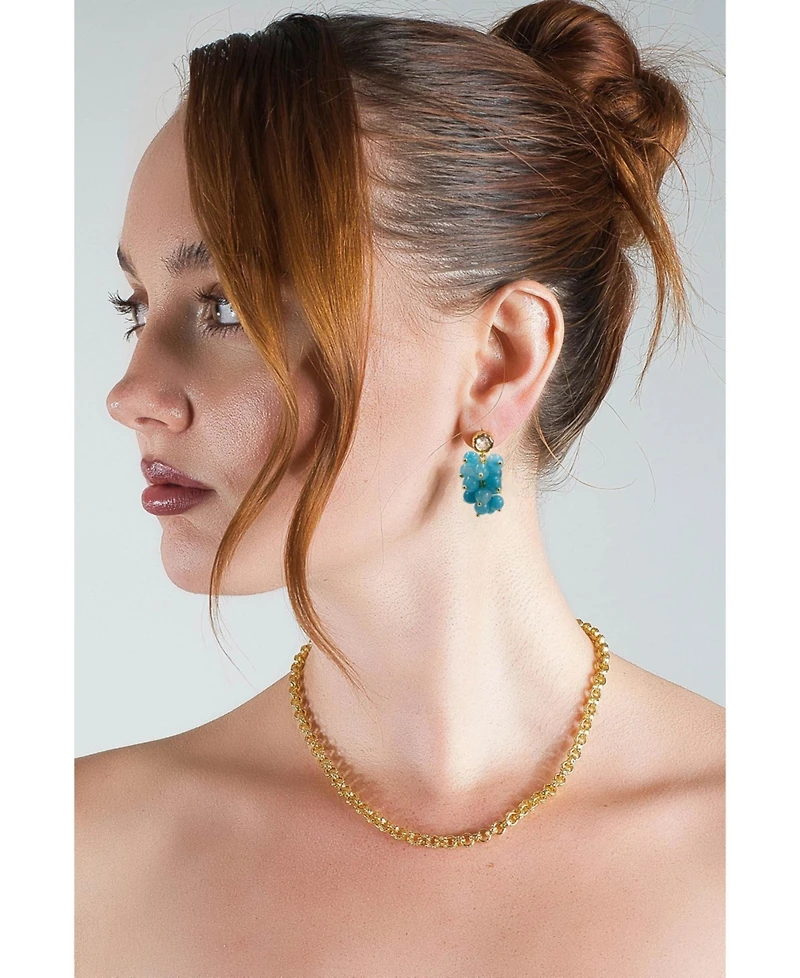 Classicharms Gia Amazonite Cascade Cluster Drop Earrings