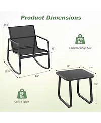 Yiortwo Piece Outdoor Patio Furniture Set Steel Textilene Chair with Table