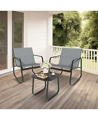 Yiortwo Piece Outdoor Patio Furniture Set Steel Textilene Chair Set with Table