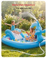 Gnuadz Elephant Inflatable Pool Slide Sprinkler Play Center Kiddie Garden Backyard