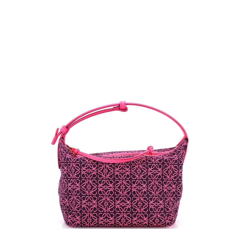 Pre-Owned Loewe Small Cubi Hobo Anagram Jacquard