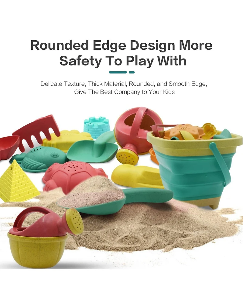 Gnuadz Beach Sand Toys Set Bucket Shovel Rake Sandcastle Kit