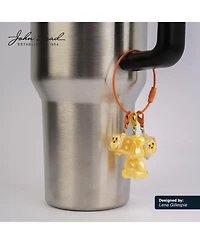 John Bead Super Cute Orange and Yellow Metal Wire Keychains Findings Kit