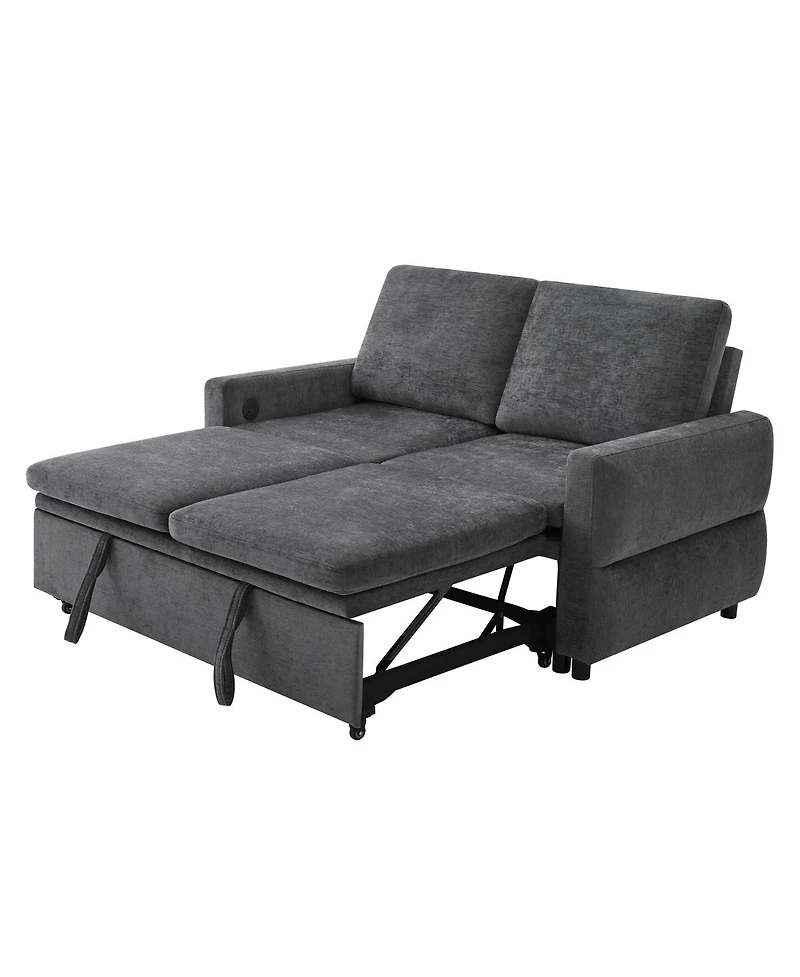 Streamdale Furniture Convertible Sofa Bed Loveseat with Usb Ports