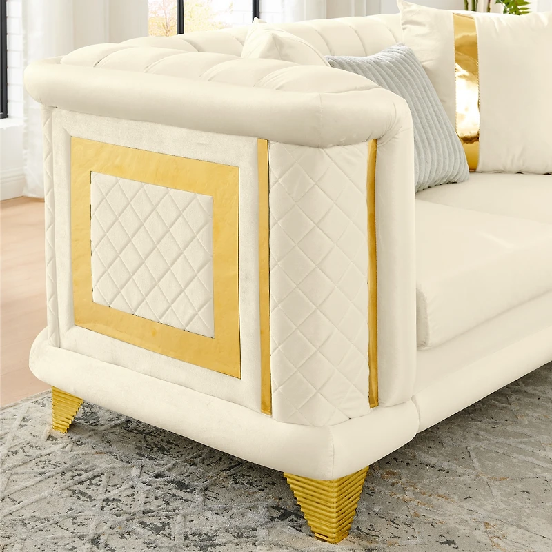 Streamdale Furniture Velvet Luxury Sofa Set