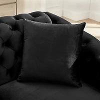 Streamdale Furniture Elegant Velvet 2-Seater Sofa with Gold Trim and Pillows