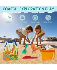 Gnuadz Beach Sand Toys Set Mesh Bag Bucket Shovel Rake Mold Kit