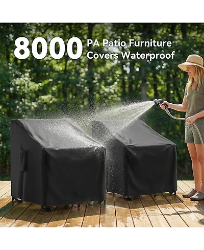 Pocassy Waterproof Patio Chair Covers, Heavy Duty Outdoor Lounge 2 Pack