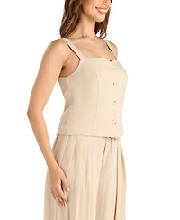 Bcx Women's Gauze Square Neck Top