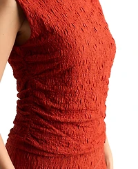 Bcx Women's Lace Knit Shirred Sleeveless Tank Top