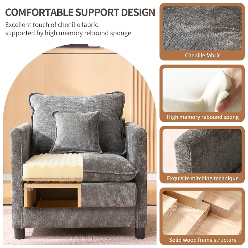 Streamdale Furniture Padded Armchair with 3-Pillow Comfort Set