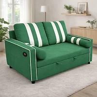 Streamdale Furniture 2-Seater Pull-Out Sofa Bed with Usb and Storage