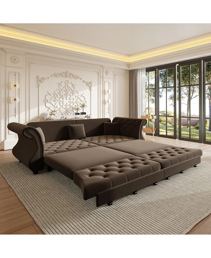 Streamdale Furniture Oversized Chesterfield Pull Out Sofa Bed