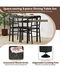 Slickblue 3 Piece Dining Table Set with Rectangular and 2 Chairs