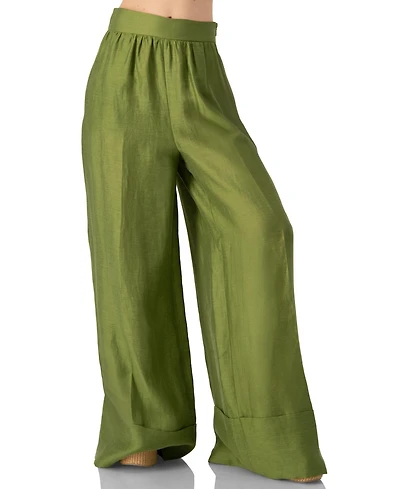 Ivonne Women's Linen Maxi Wide-Leg Pants