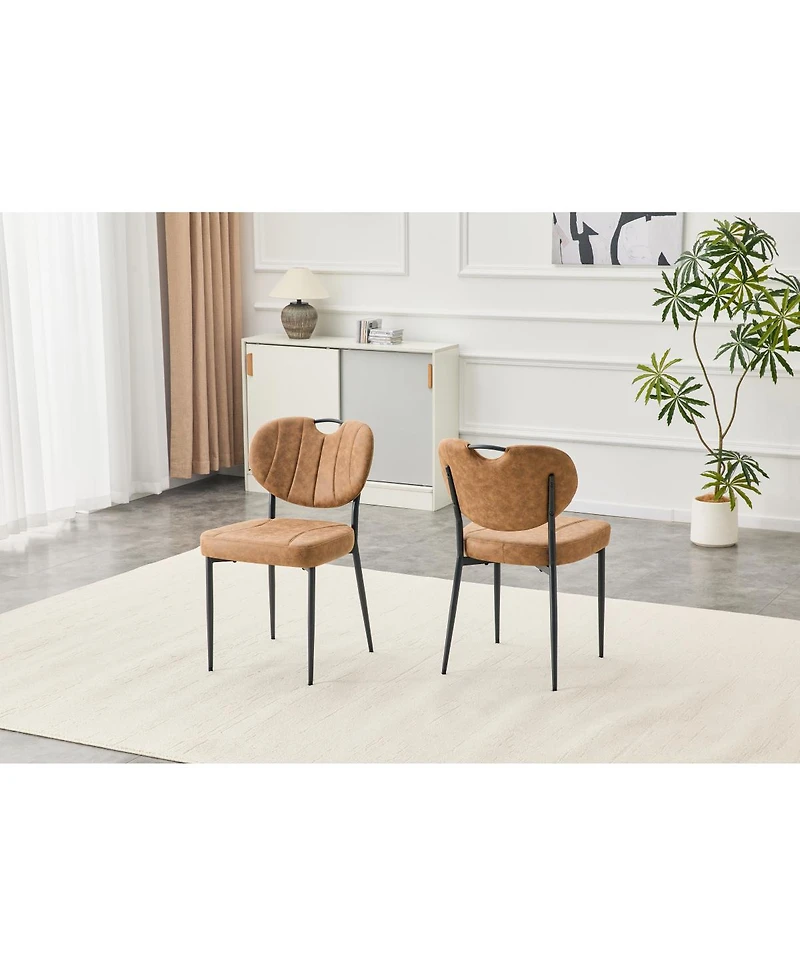 Streamdale Furniture 2-piece Dining Chairs, Comfort Fabric, Metal Legs