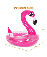 Gnuadz Inflatable Flamingo Pool Float Tube Glitter Adults Beach Lake Summer Party