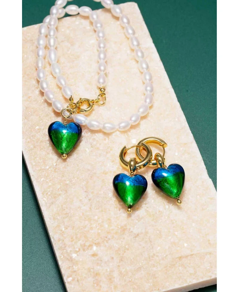 Esmee Glaze Heart Pendant Baroque Pearl Necklace
