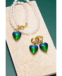 Esmee Glaze Heart Pendant Baroque Pearl Necklace