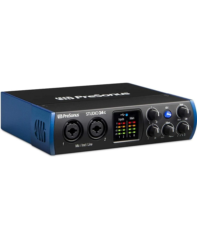 PreSonus Studio 24c Usb C 2x2 Audio/Midi Interface Bundle