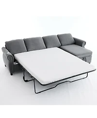 Streamdale Furniture 106.5" Modular L-Shape Sofa Bed with Charging and Storage