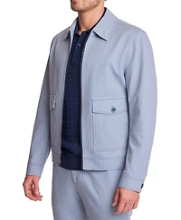 Paisley & Gray Men's Milo Zip-Font Knit Houndstooth Jacket